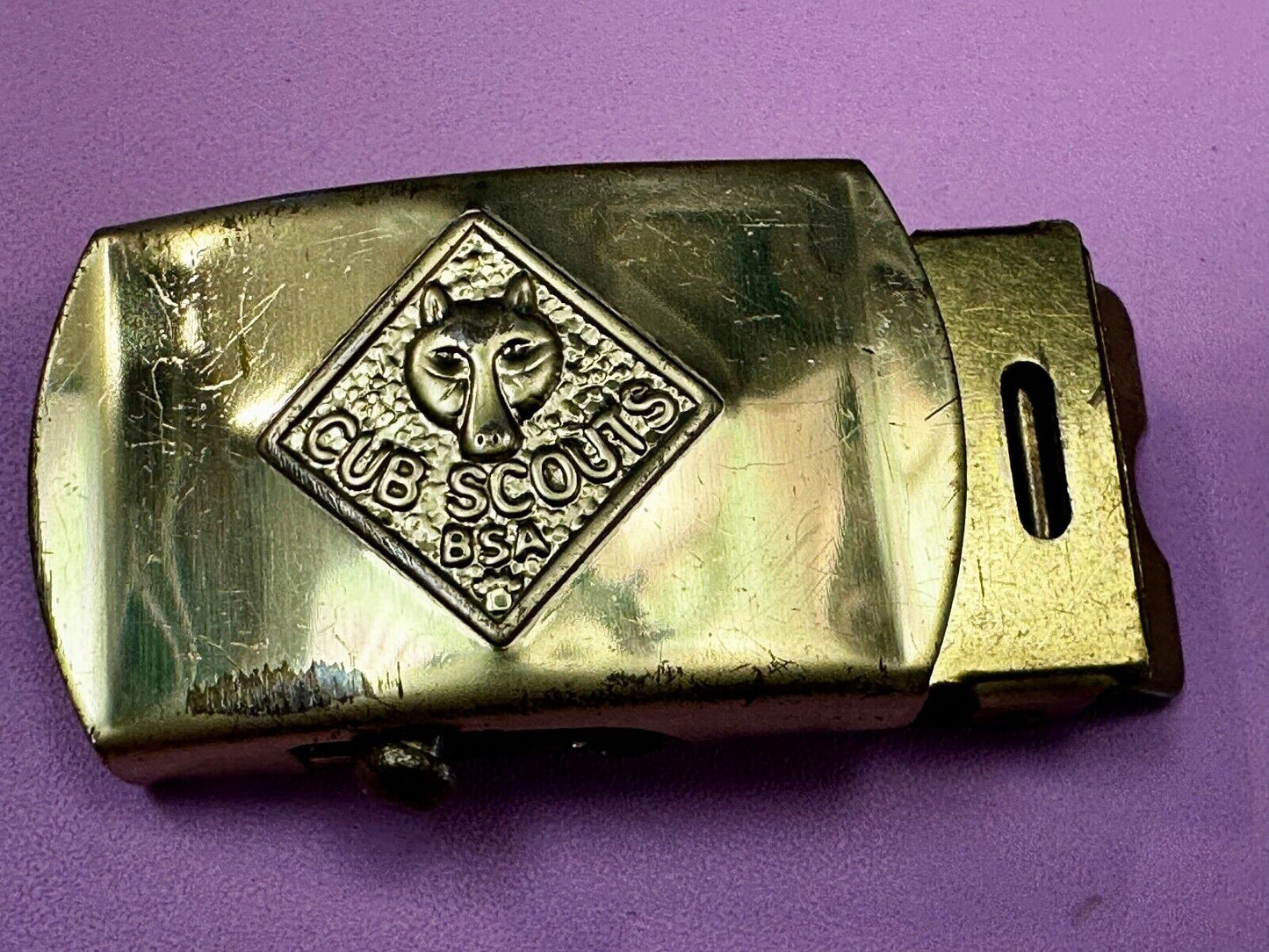 Vintage Cub Scouts Vintage Wolf BSA Solid Brass Replacement Uniform Belt Buckle