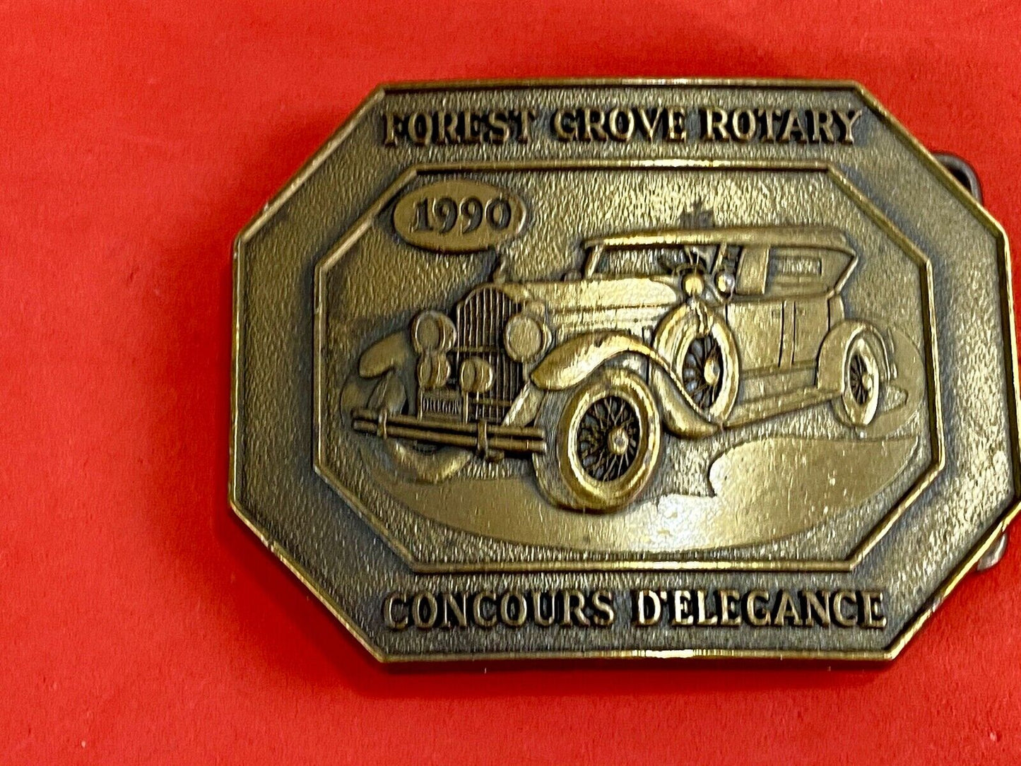 Vintage Forest Grove Rotary belt buckle Concours d'Elegance souvenir cars 