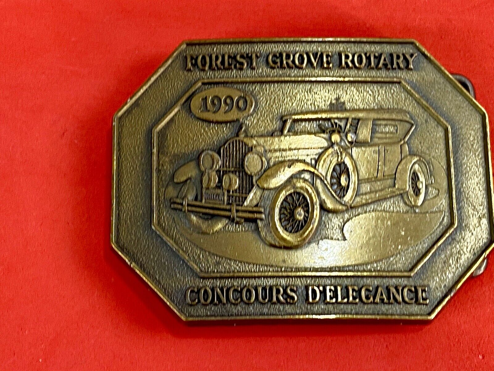 Vintage Forest Grove Rotary belt buckle Concours d'Elegance souvenir cars 