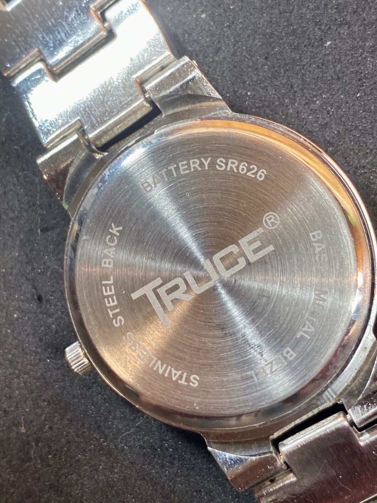 Truce Silver Tone Quartz Ladies Watch, Black Face  - New Battery Working Well! 