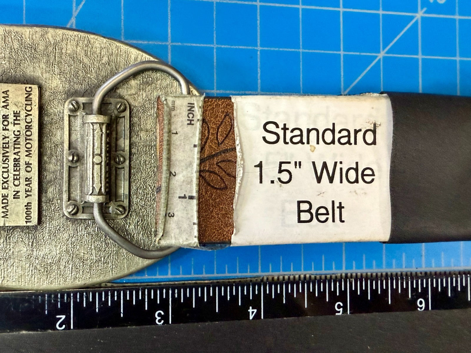 AMA American Motorcyclist Association A Century of Motorcycling Vtg. Belt Buckle