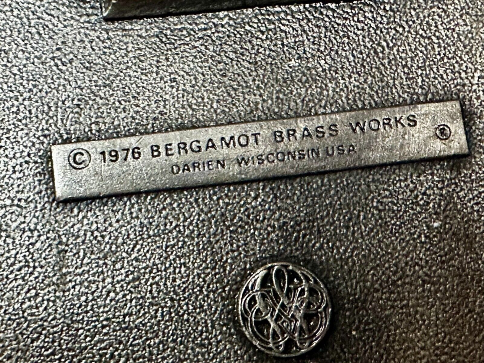 Bergamot Brass Works 1976 Olympic Games Belt Buckle USA Vintage Rectangle Solid