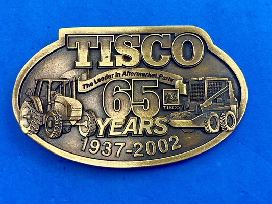 65 years - Tisco Tractor Implement Supply Spec Cast Farming Belt Buckle 