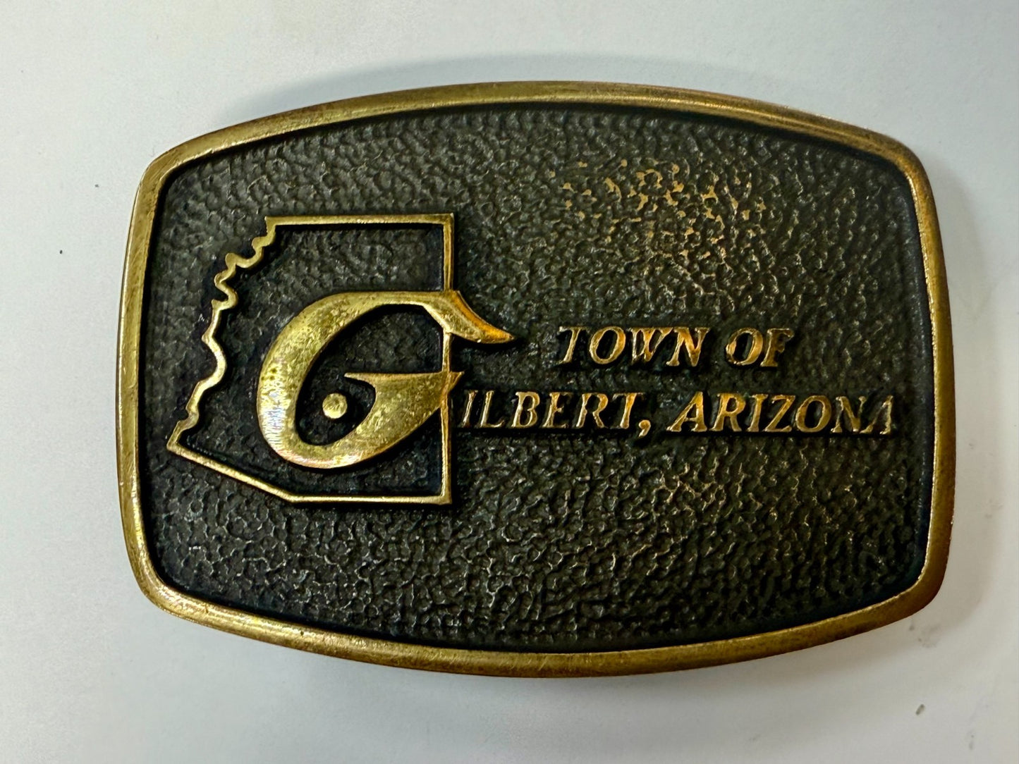 Town of Gilbert Arizona Vintage 1978 Commemorative Solid Brass BTS Belt Buckle