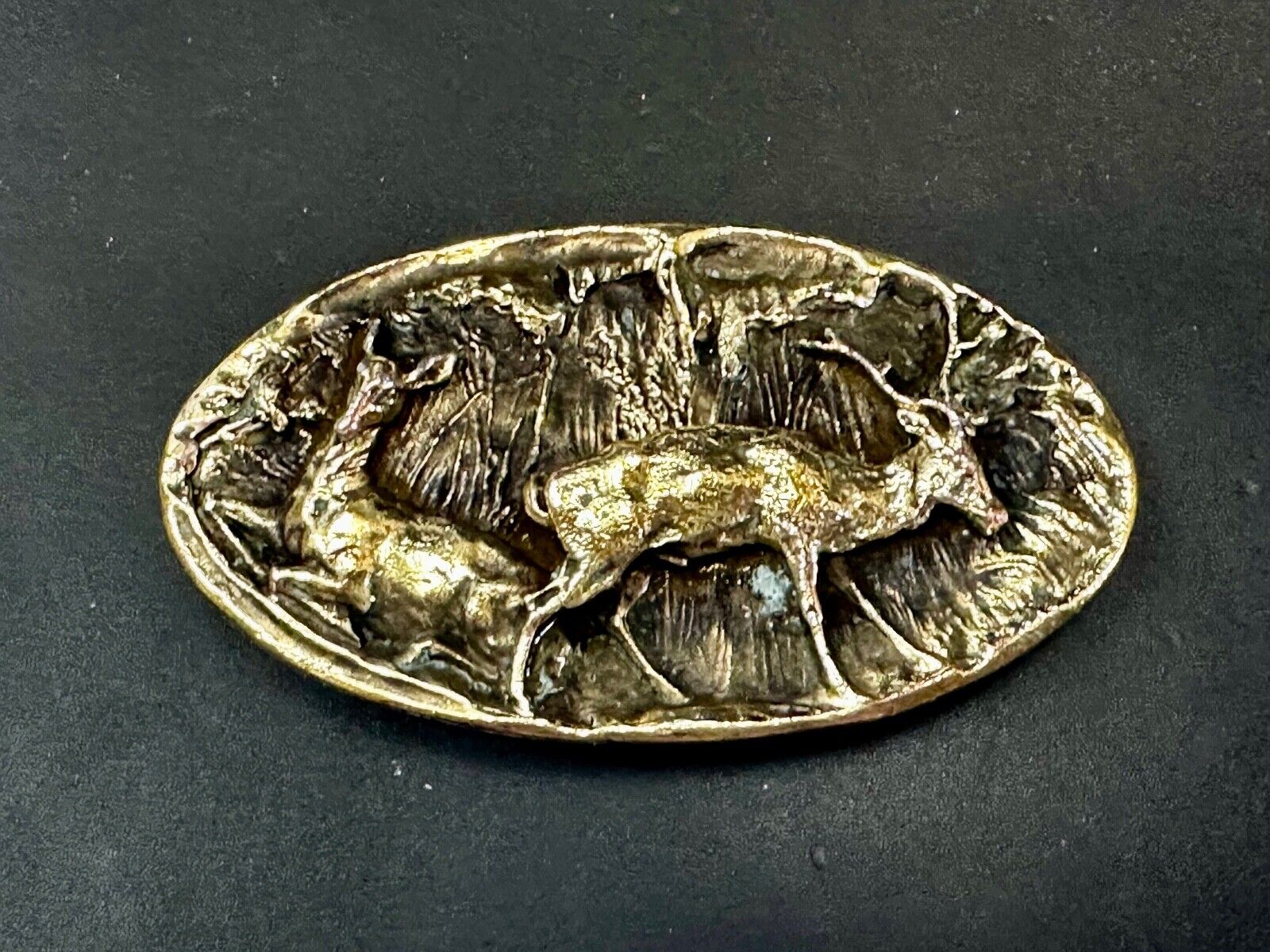 Two deer in nature Vintage Belt Buckle by Adezy - Hunters Gift!