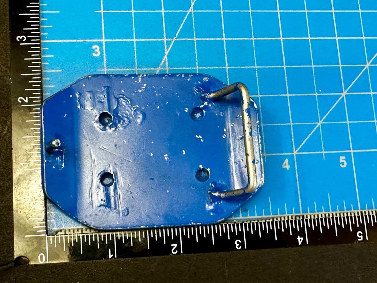 Unique Artisan Butterfly blue and silver tone raised Belt Buckle