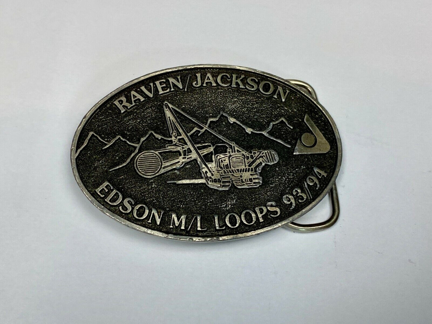 Vintage 90'S  Tree Logging Heavy Machinery Raven Jackson Edison M/L Loops