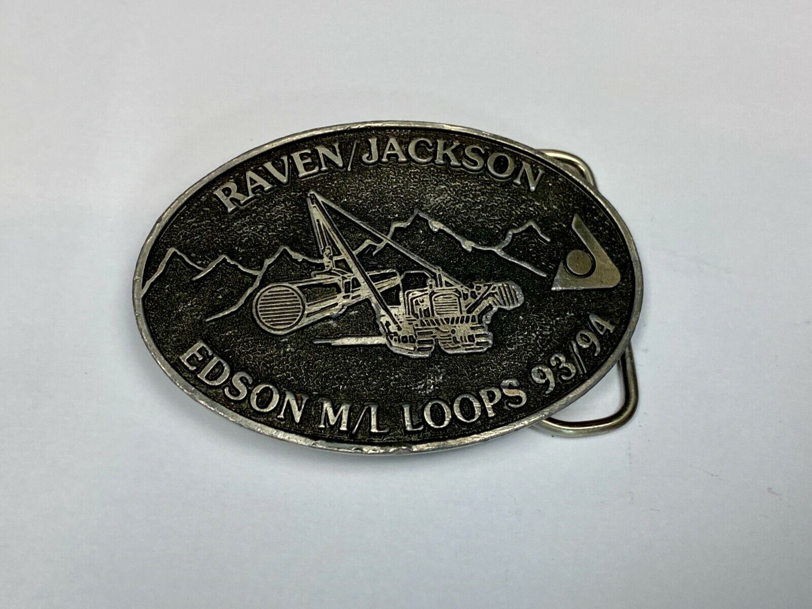 Vintage 90'S  Tree Logging Heavy Machinery Raven Jackson Edison M/L Loops