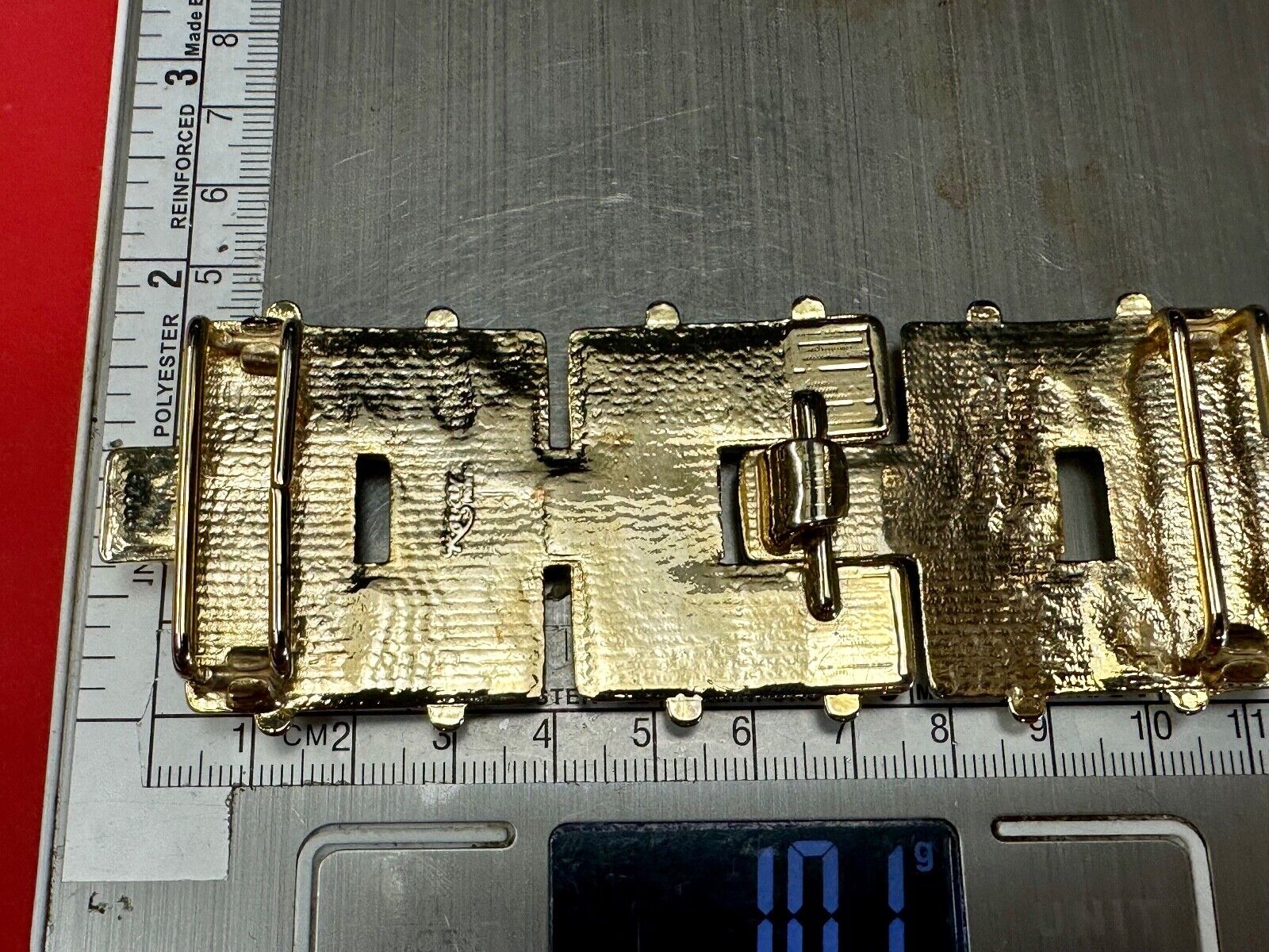 Three Segment gold tone belt buckle signed CK Oucor?