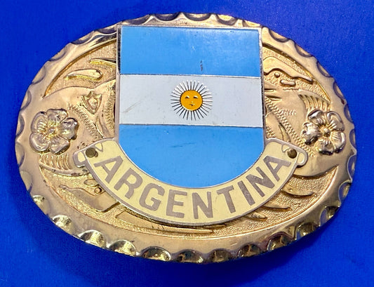 Argentina Argentine Republic Country Flag Patriotic Western Framed Belt Buckle