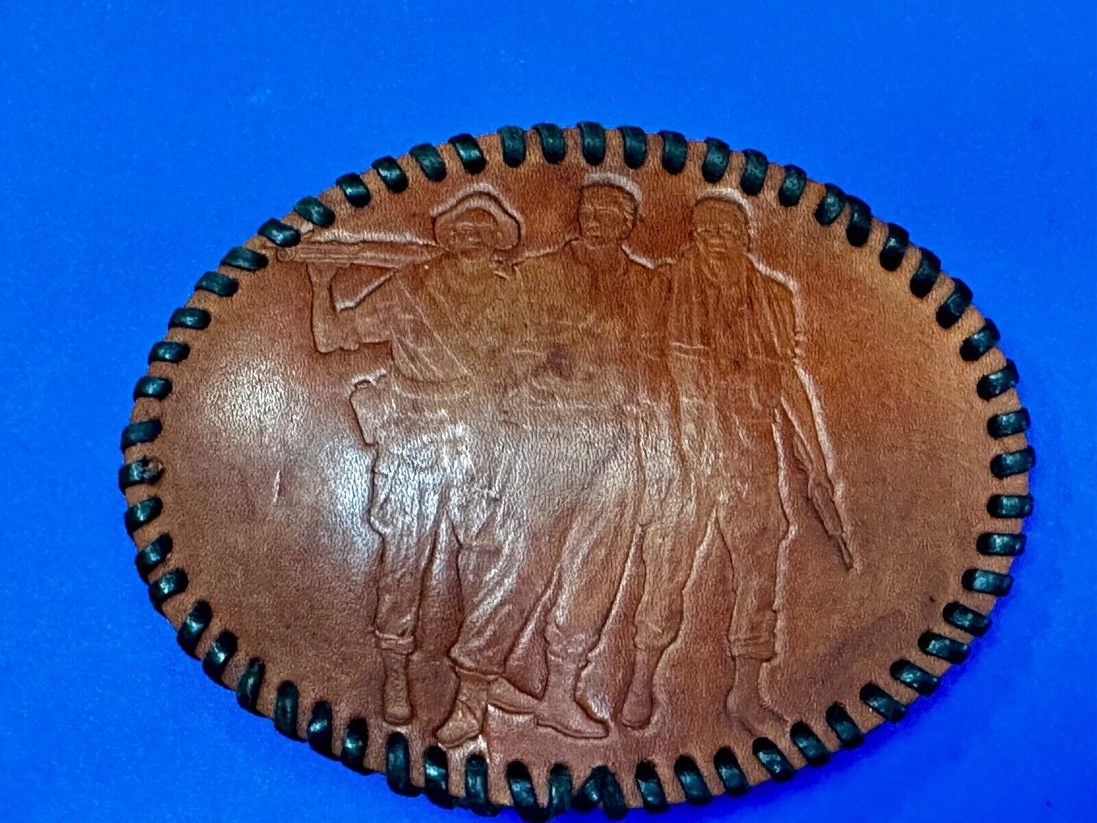 Vietnam War Memorial The Three Soldiers Statue Leather Vintage Belt Buckle