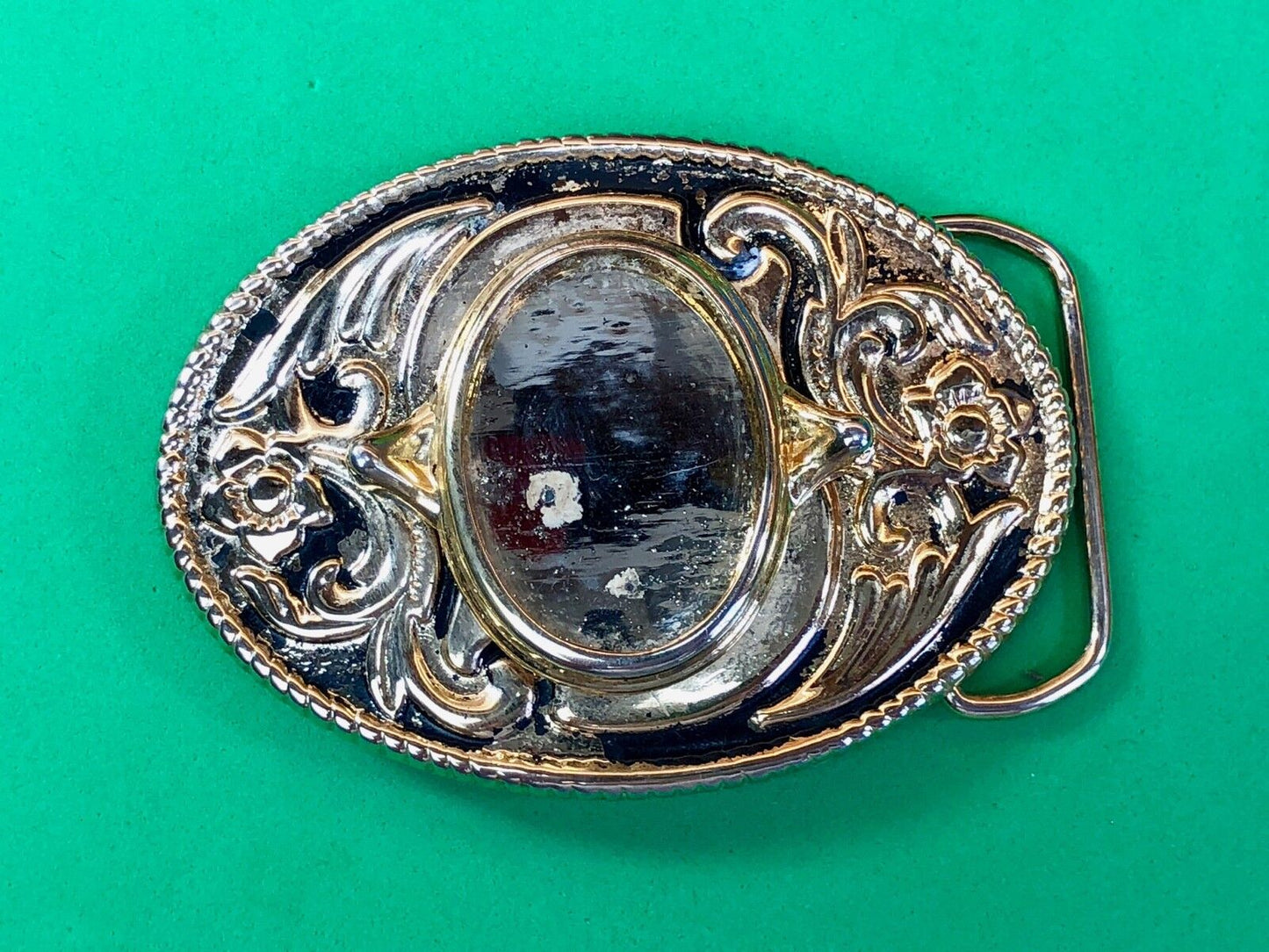 USA Made Beautiful Western Stone?  centerpiece Dress belt buckle 