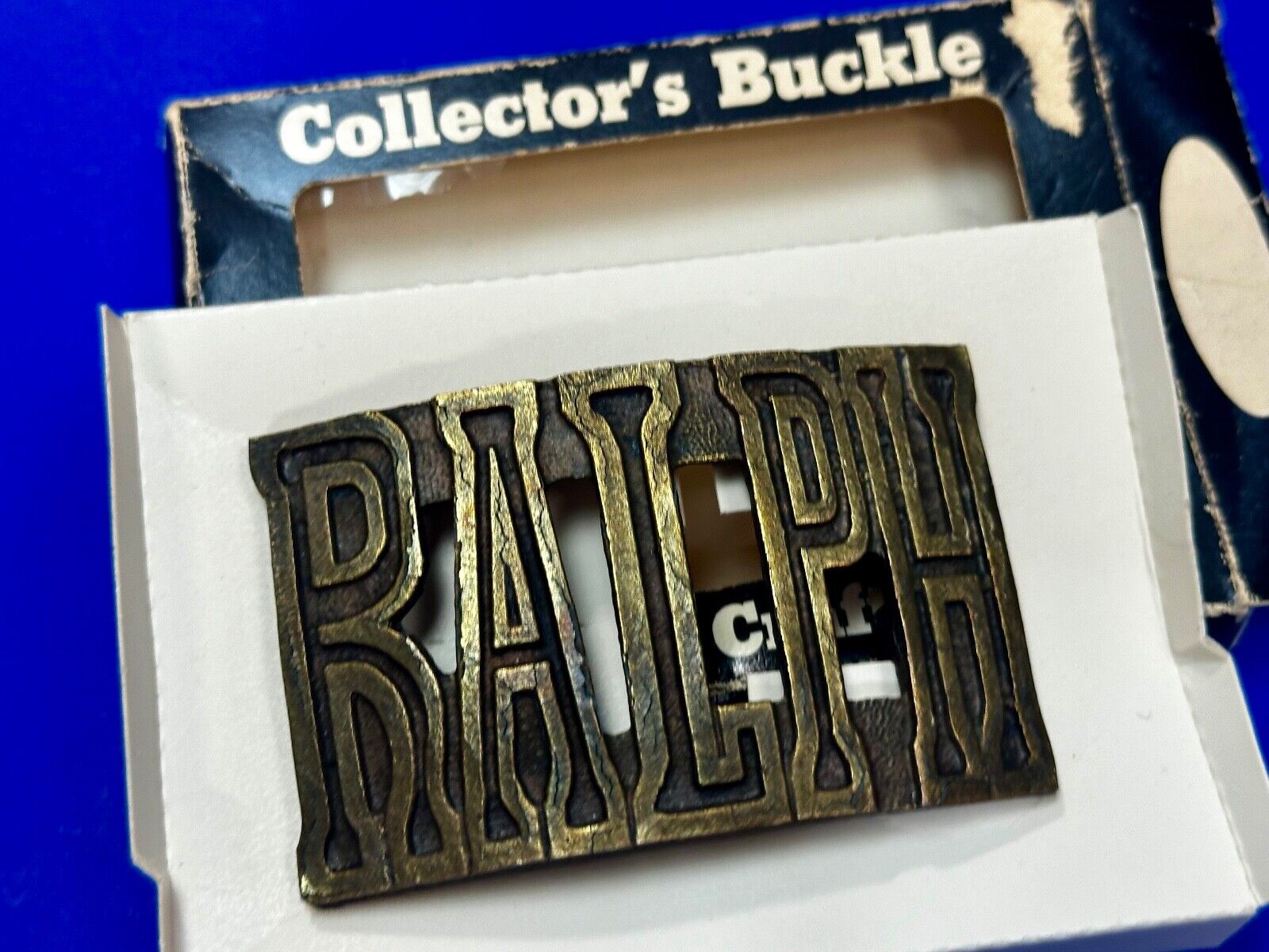 Beautiful Customized Name RALPH Cut-Out Vintage Belt Buckle by THE CHAD - in box