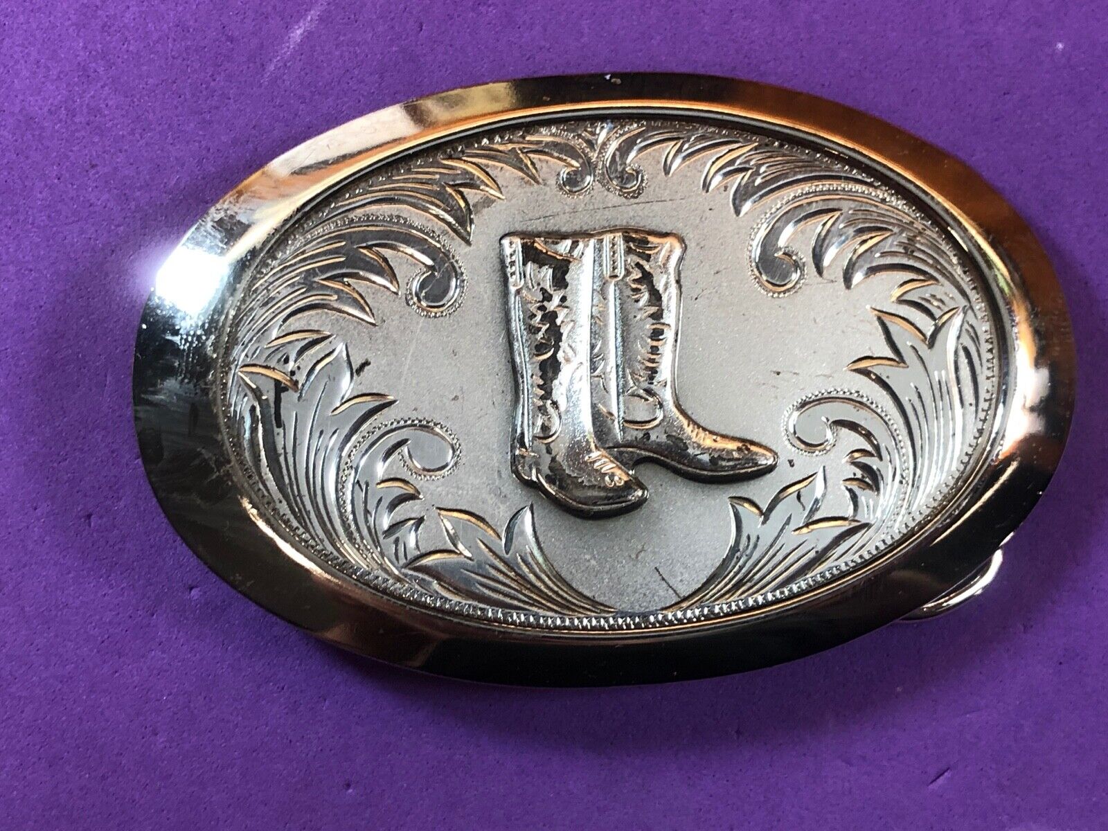 VINTAGE  **COWBOY BOOTS** ENGRAVED? WESTERN & COWBOY BELT BUCKLE