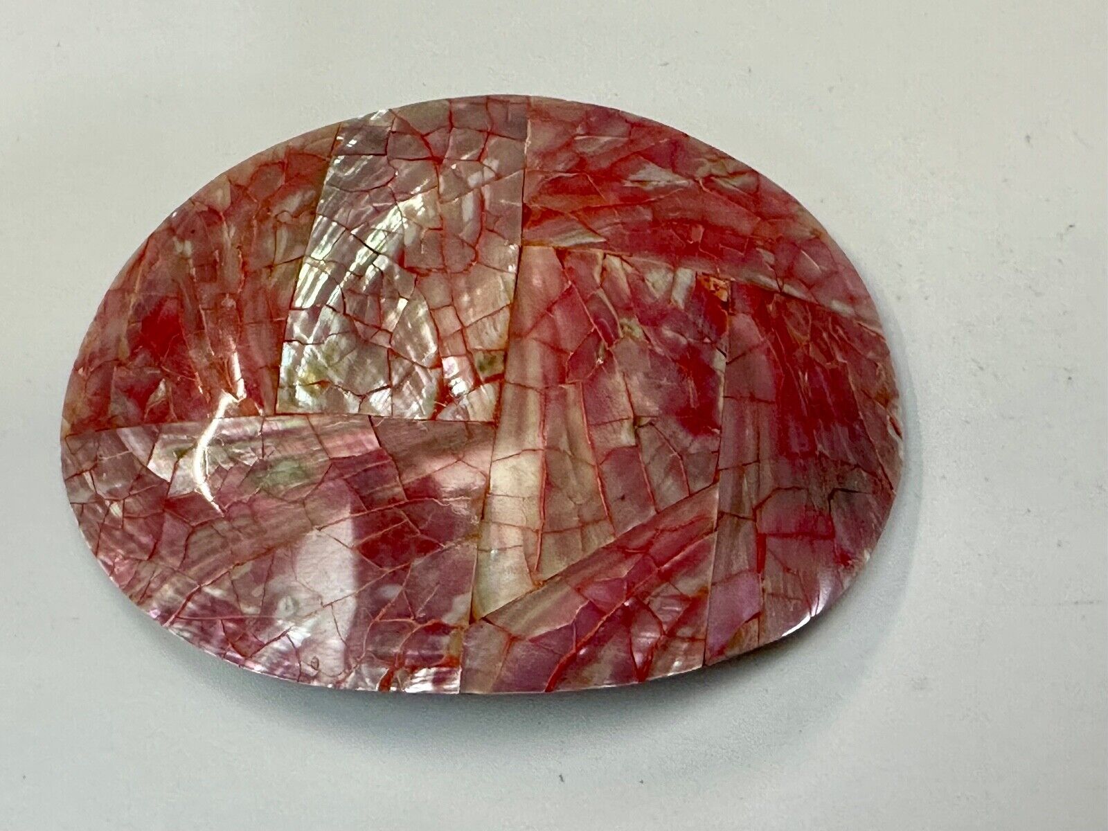 80s Charmant Beverly Hills Different Abstract Cracked Shell Style belt buckle