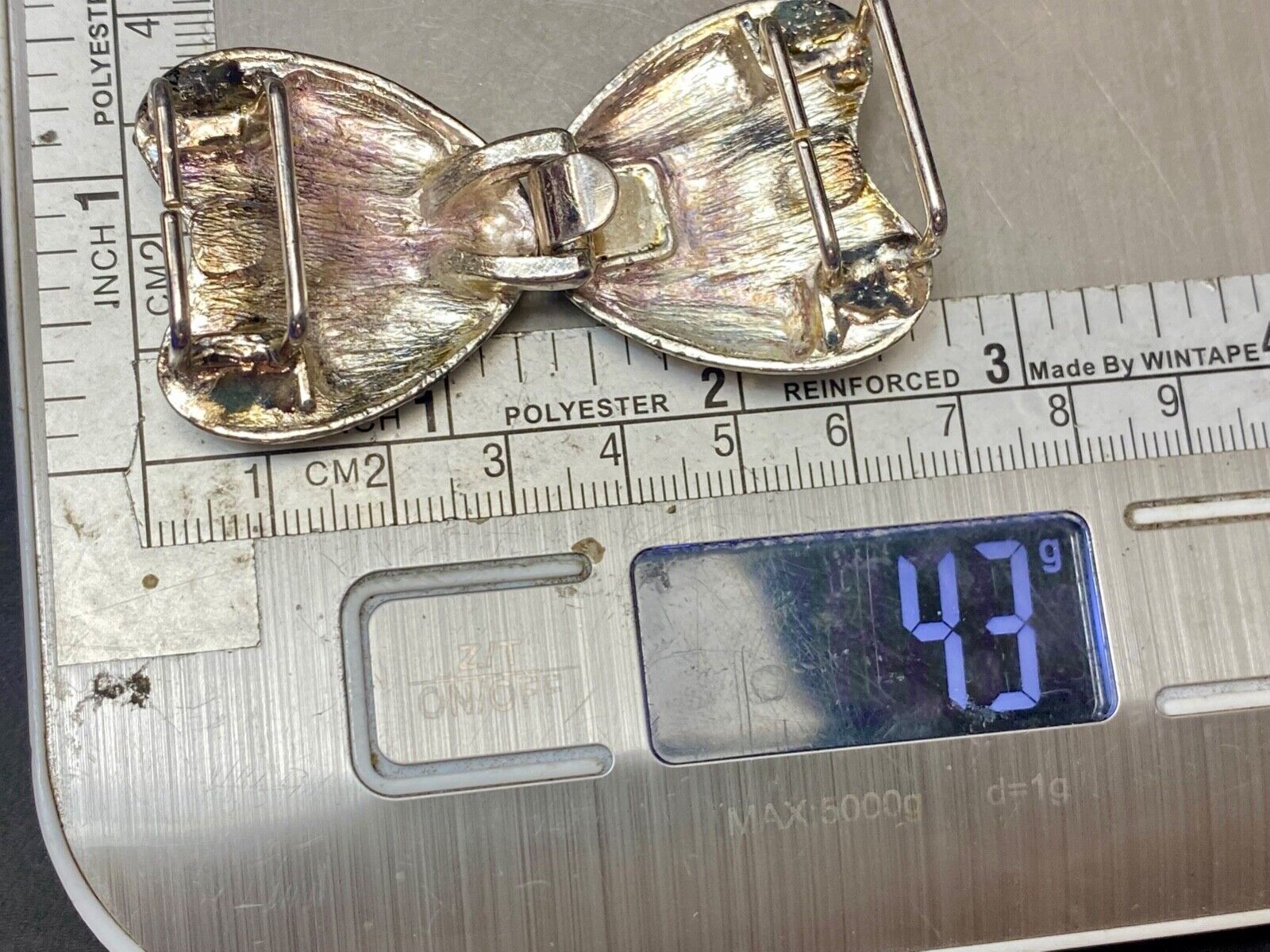 Abstract Bow Tie Shape Two piece Interlocking belt buckle