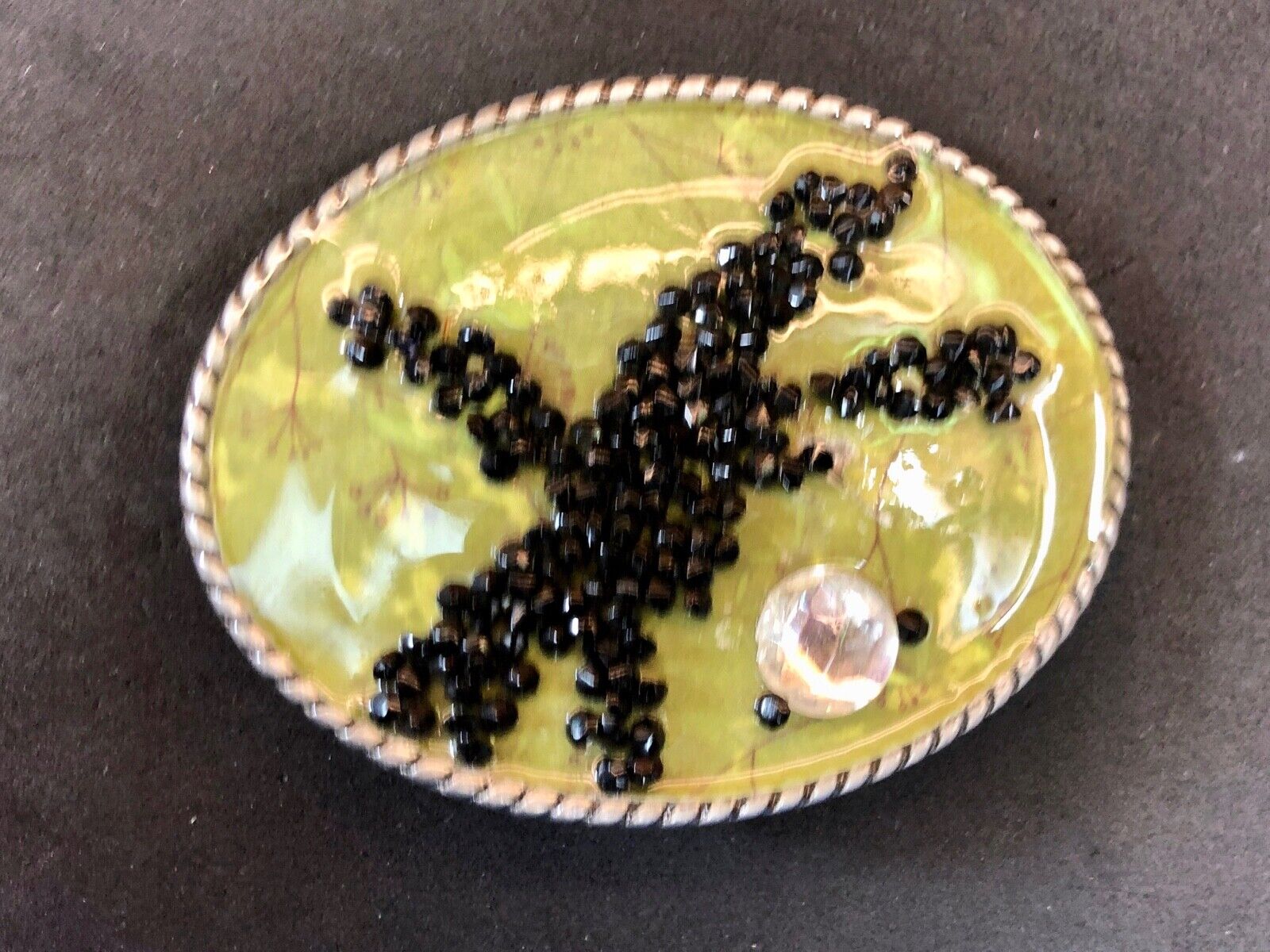 Unique IVAN western belt buckle - Stone Art Artisan pattern starfish design