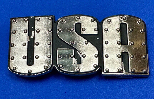 USA - Patriotic Cutout Letters America Proud Statement Crome Brand belt buckle