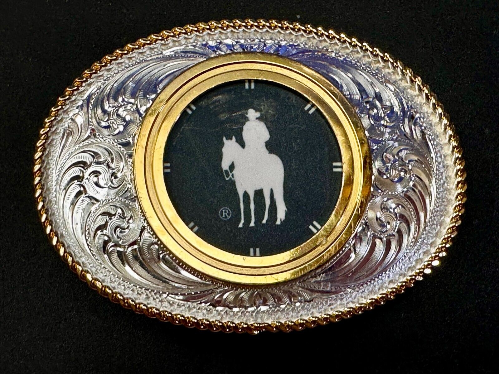 Vintage Blank Coin CollectorsTwo Tone Vintage Montana Silversmith Belt Buckle