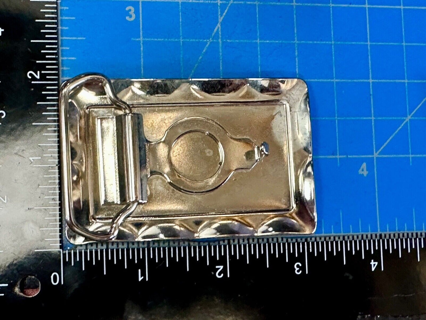 Union Pacific Yellow Train Rail Road Steam Engine silver tone vtg.  belt buckle