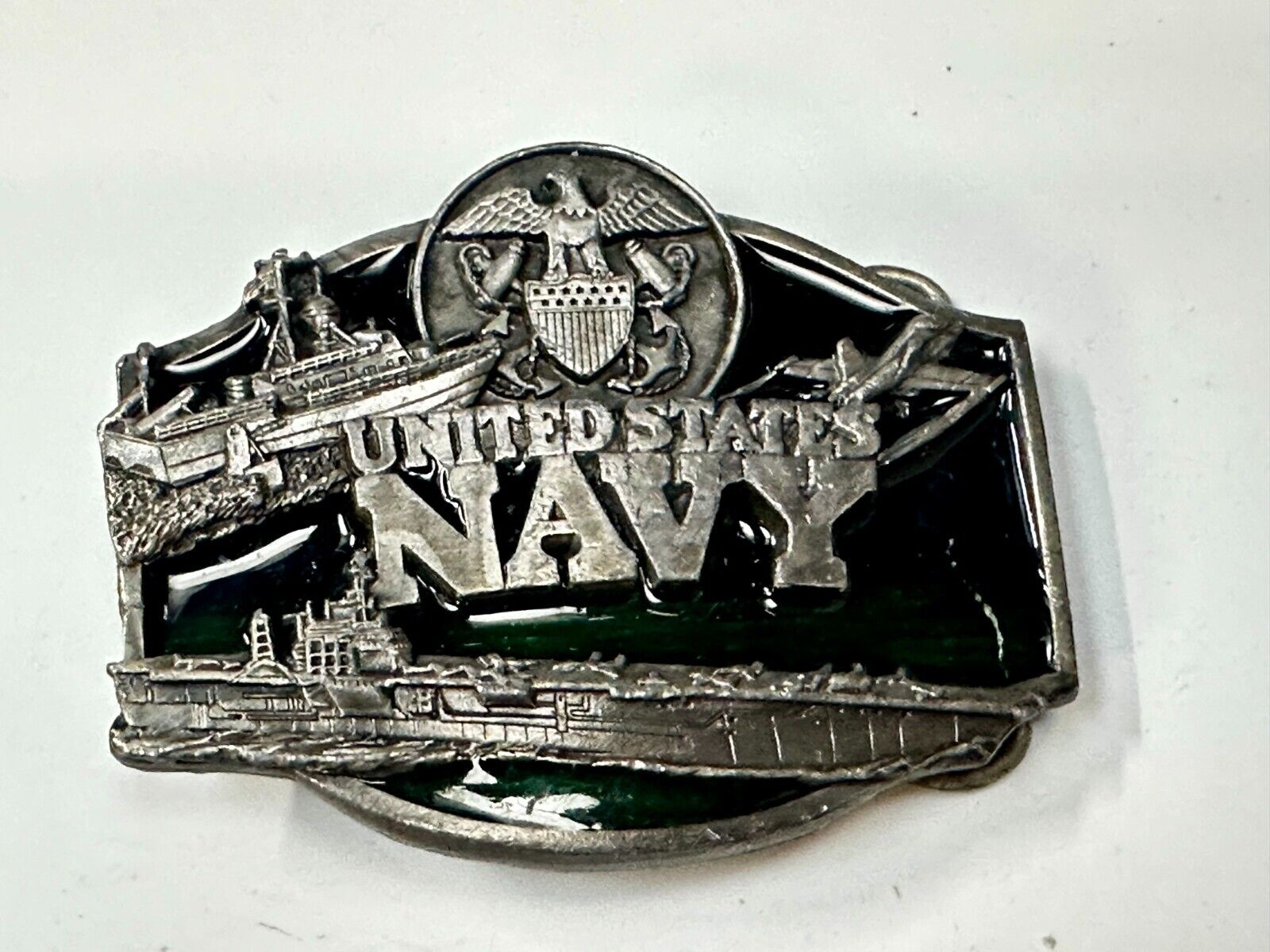 United States Navy Seal Vintage 1987 Commemorative Pewter Siskiyou Belt Buckle
