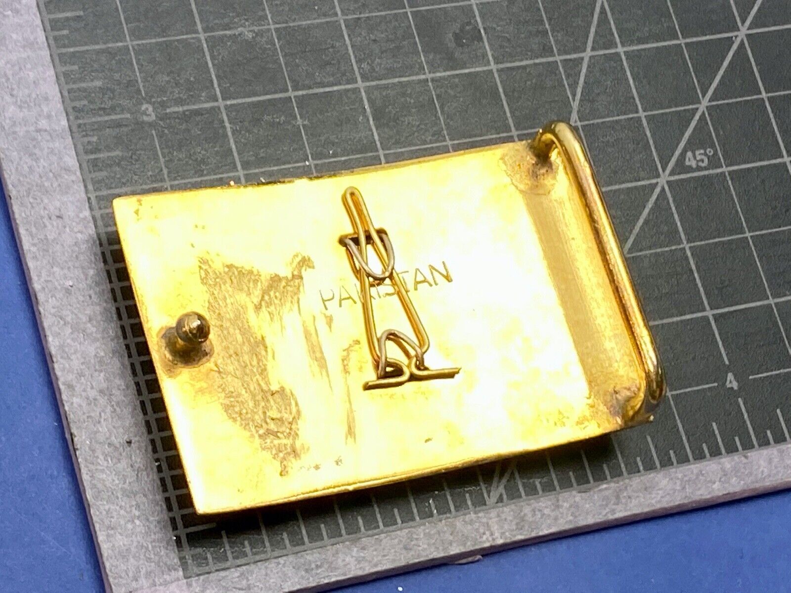  American Eagle Belt Buckle E Pluribus Unum Crest Shield marked 🤔PAKISTAN? 