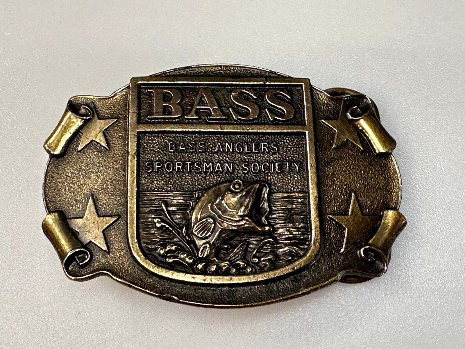 Bass Anglers Sportsman Society Fishing Club Belt Buckle