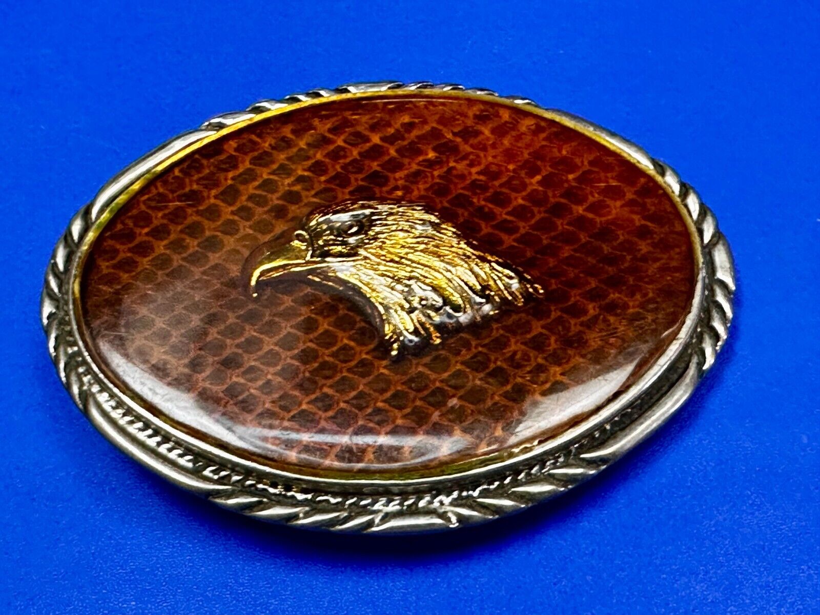 American Bald Eagle Head on DiamondBack Rattler Patriotic Belt Buckle by SSI