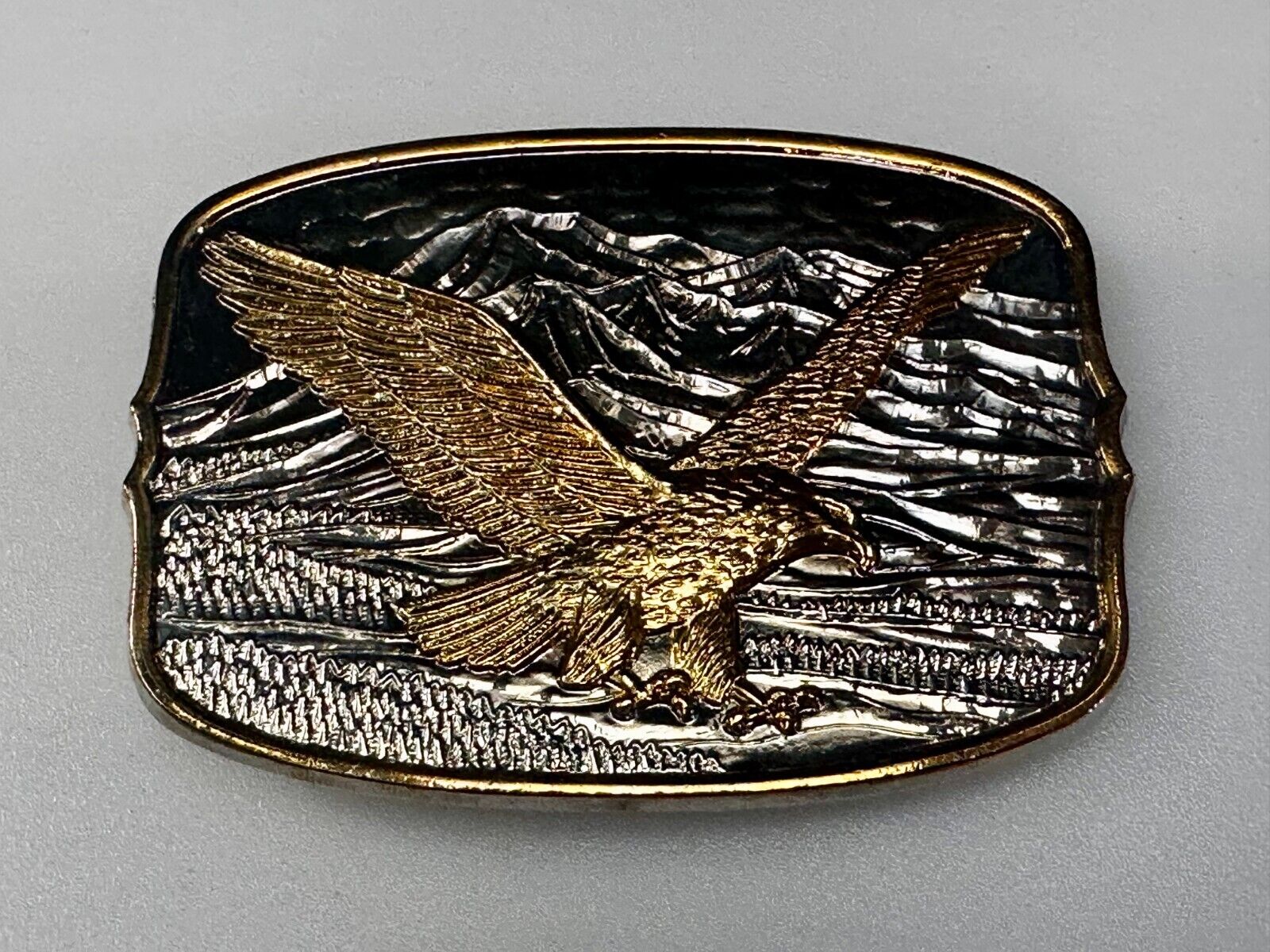 American Eagle commemorative 24K gold & silver plated belt buckle w/ COA