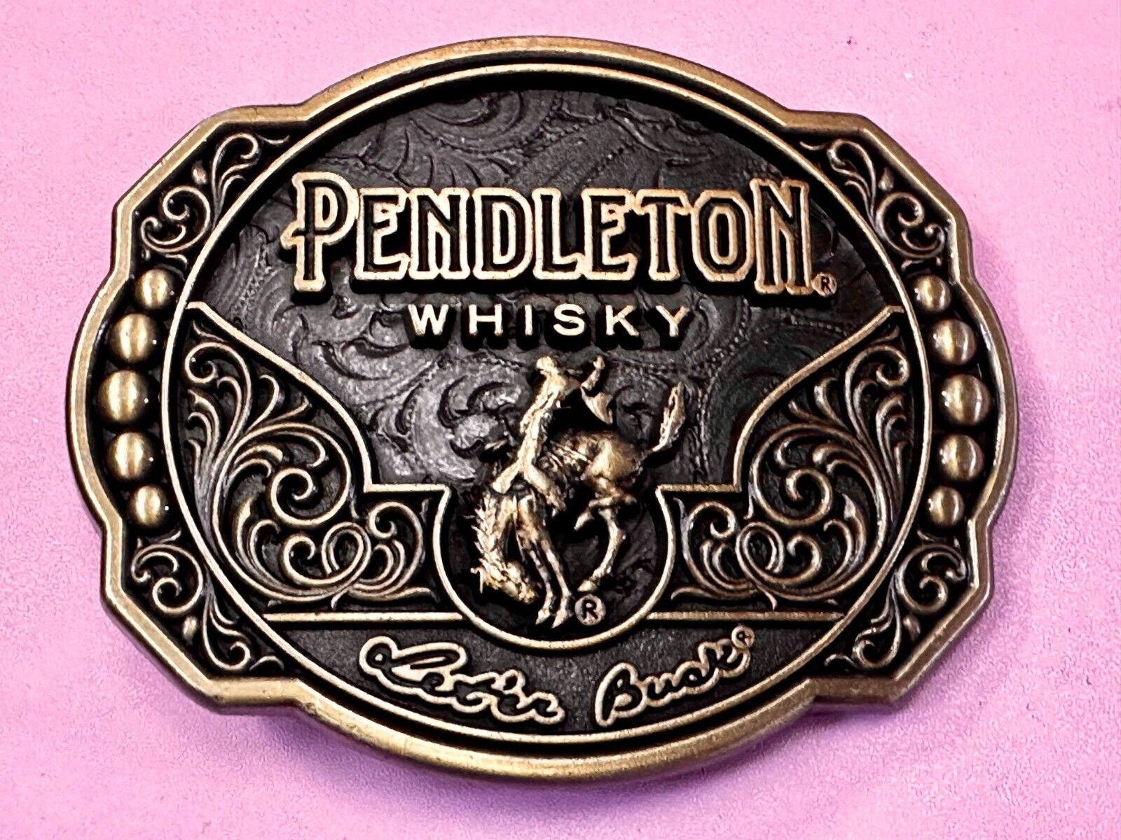 2024 Pendleton Whiskey Let'er Buck Rodeo Cowboy Montana Silversmiths Belt Buckle