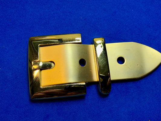 Vintage 2 piece Dress Brass Tone?  Belt Buckle 