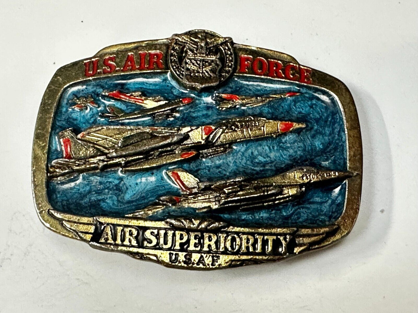 USAF Air Force Air Superiority Vintage 1989 The Great American Belt Buckle Co