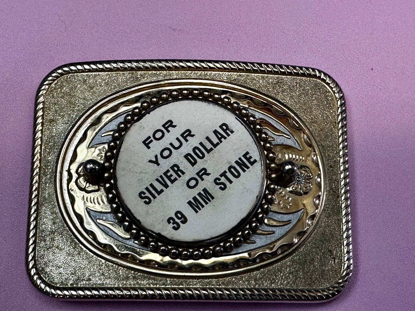 Us Air Force Fighter Jet as centerpiece in western Belt Buckle - or dollar coin