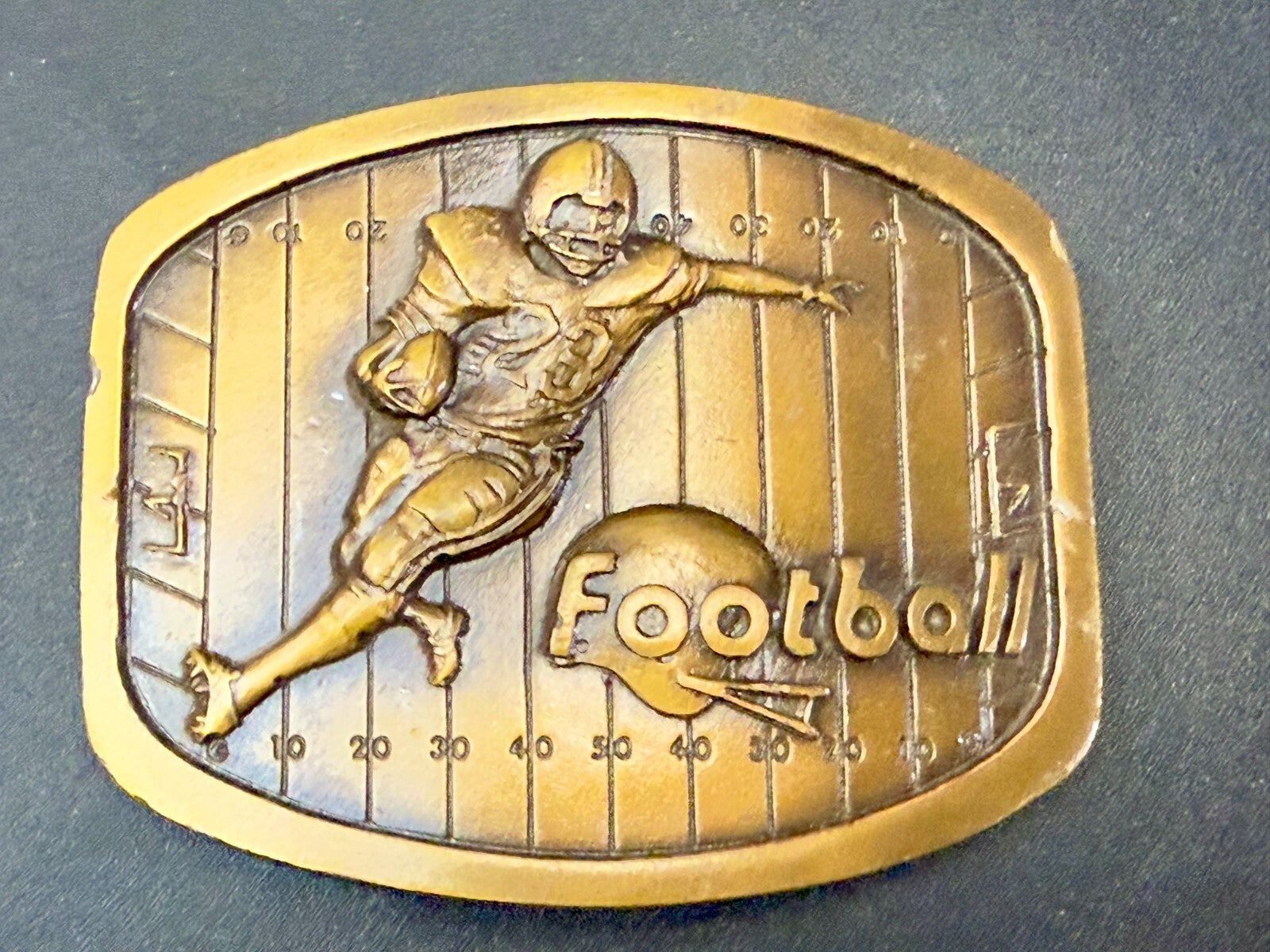 American Sports Football Player Brass Tone VTG 1979 Indiana Metal Belt Buckle