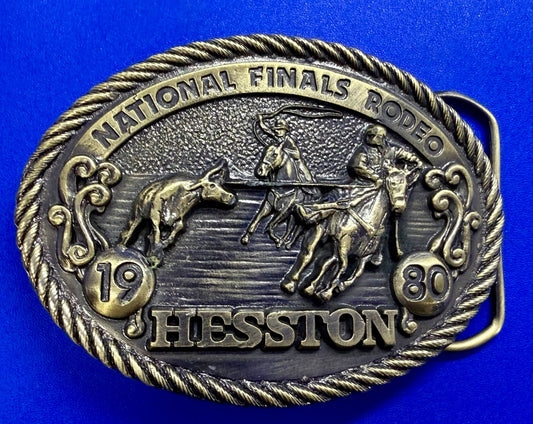 1980 Hesston NFR National Finals Rodeo Cowboys Western 6th Edition Belt Buckle