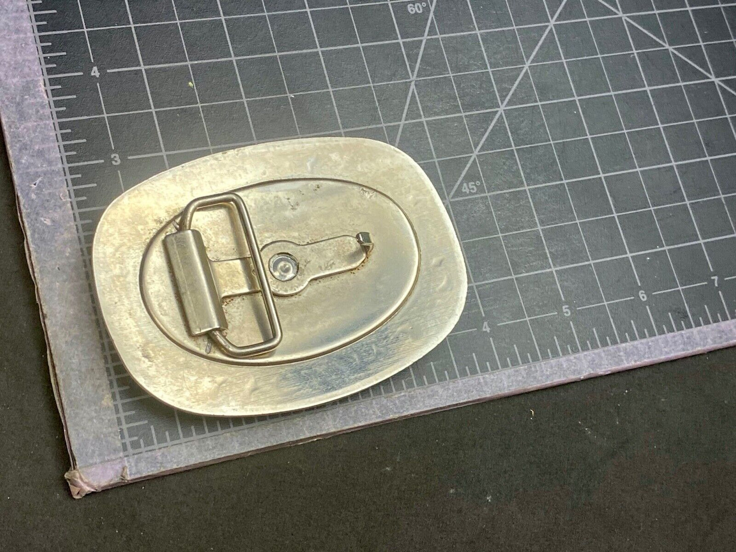 Victorian? Looking / feel - see through wire mixed metal vintage 4" belt buckle 