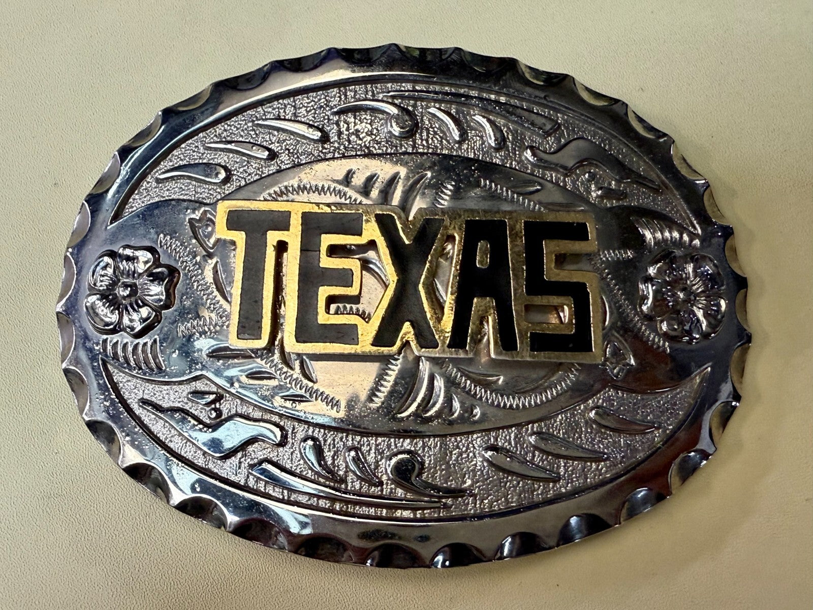 Texas - The name say it all.   Big Southwestern Black Block letters Belt Buckle