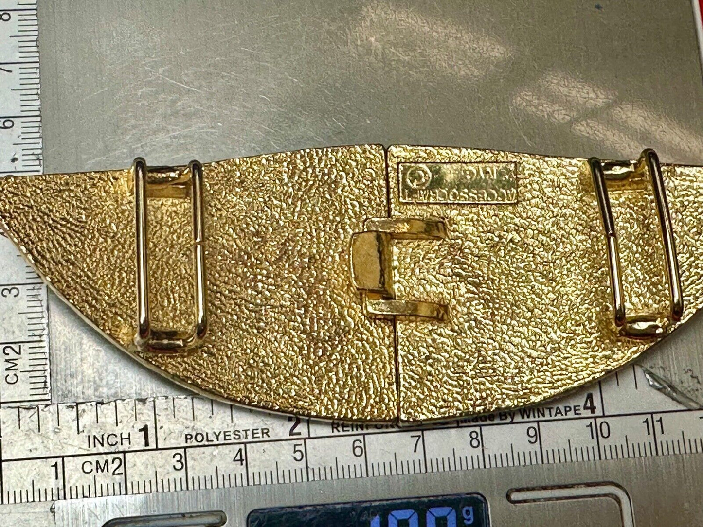 Two piece Leaf Theme Interlocking gold color belt buckle by Accessocraft NYC