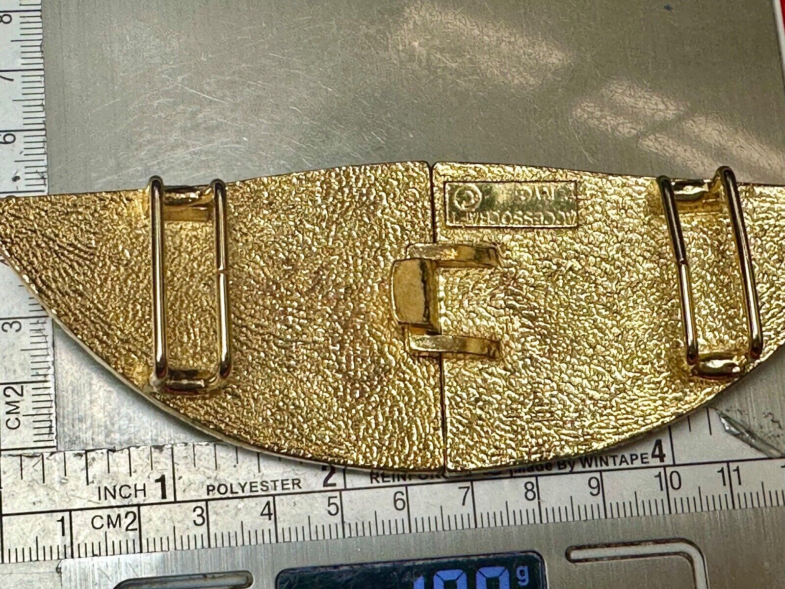 Two piece Leaf Theme Interlocking gold color belt buckle by Accessocraft NYC