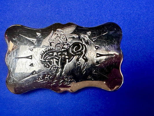 Vintage Bow & Arrow Horseback Cowboys and Indians Western Chambers Belt Buckle