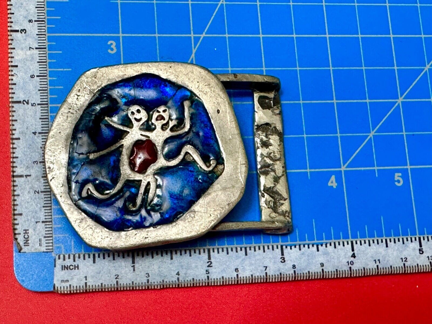 two southwestern vibe - ghosts / couple in love interesting colored belt buckle