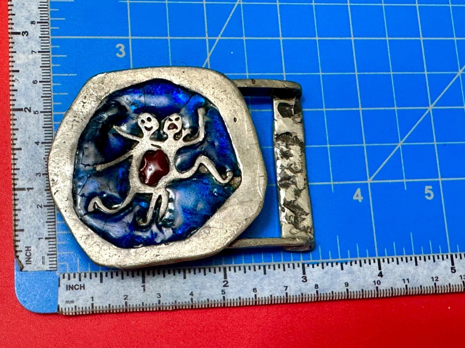 two southwestern vibe - ghosts / couple in love interesting colored belt buckle