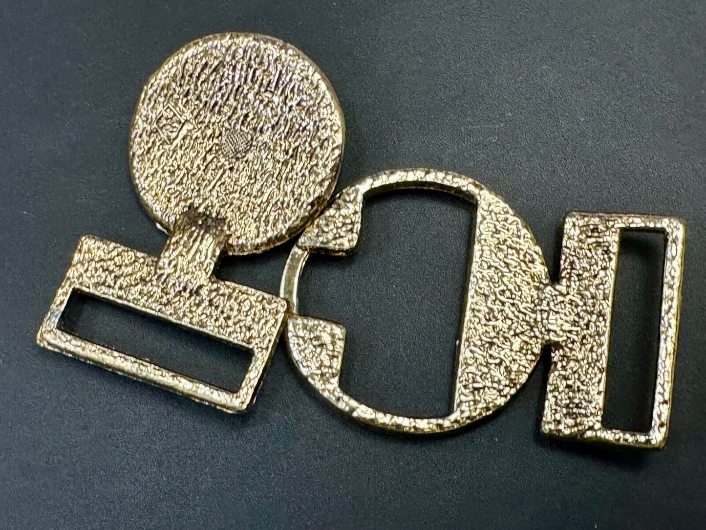 two piece interconnecting gold color belt buckle