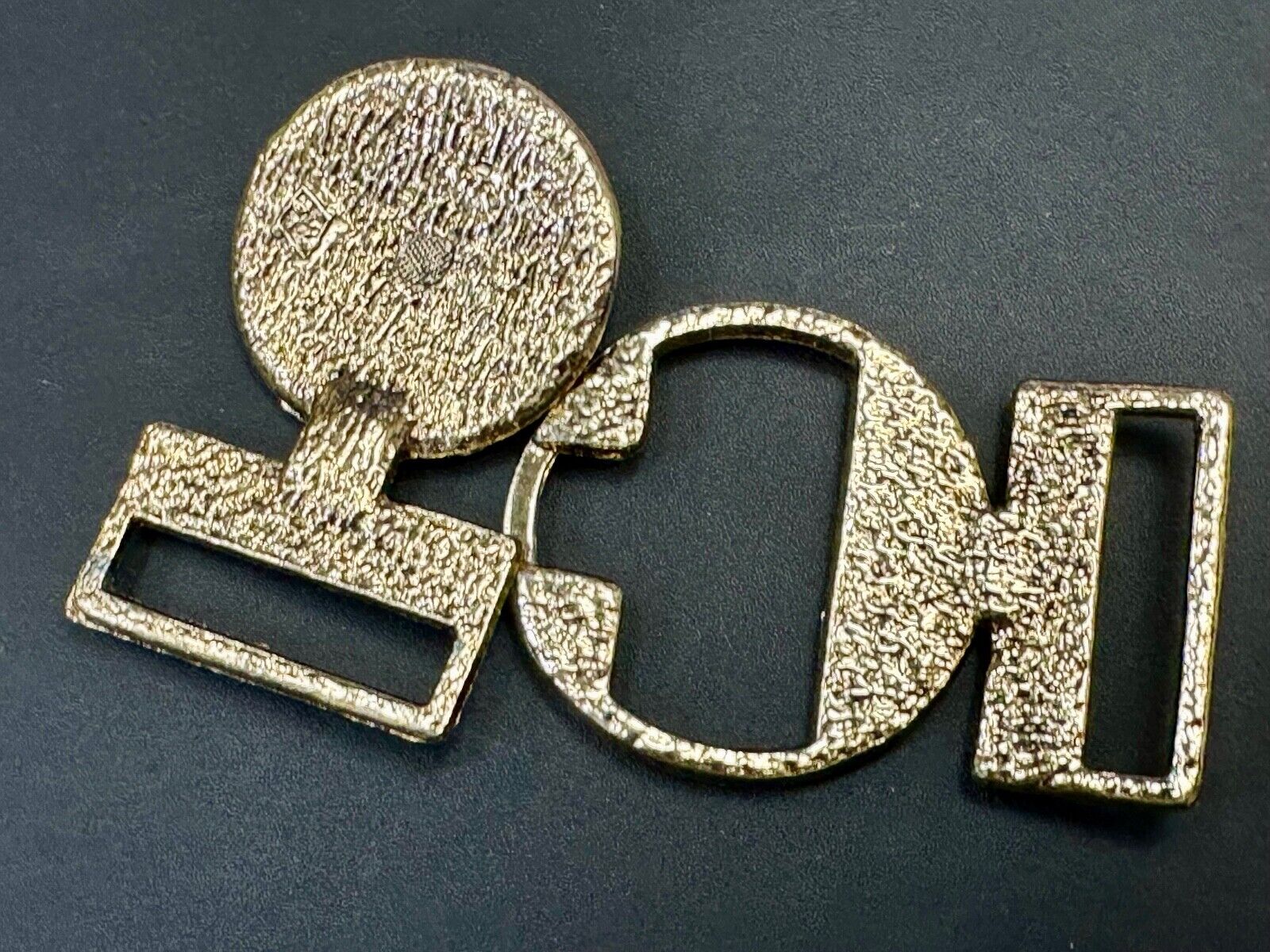 two piece interconnecting gold color belt buckle