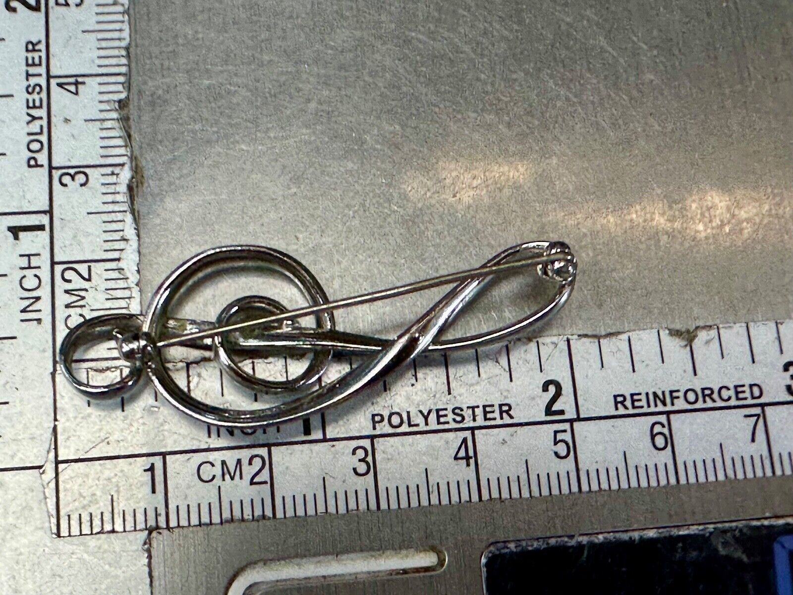 Treble clef music theme signed vintage brooch pin from estate find