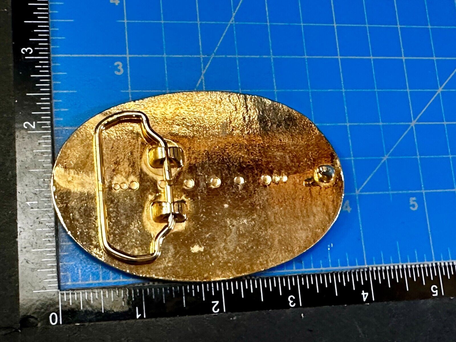 Vintage Flower Swirl Reflective Gold Tone Oval Replacement Belt Buckle