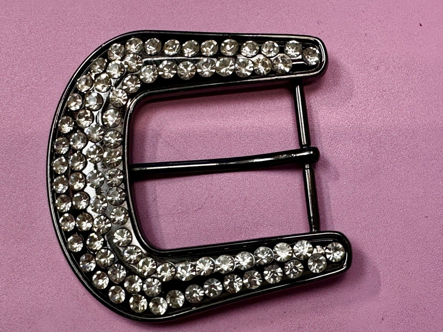 5 Lot Large Rhinestone Covered Ranger Style Gray Color NOS Western Belt Buckle