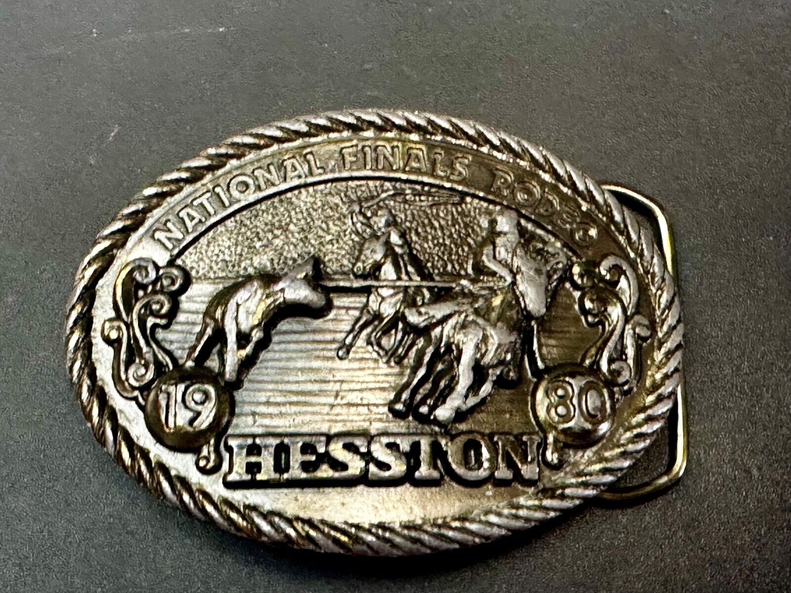 1980 Hesston National Finals Rodeo NFR Collectors Rodeo Cowboy Belt Buckle