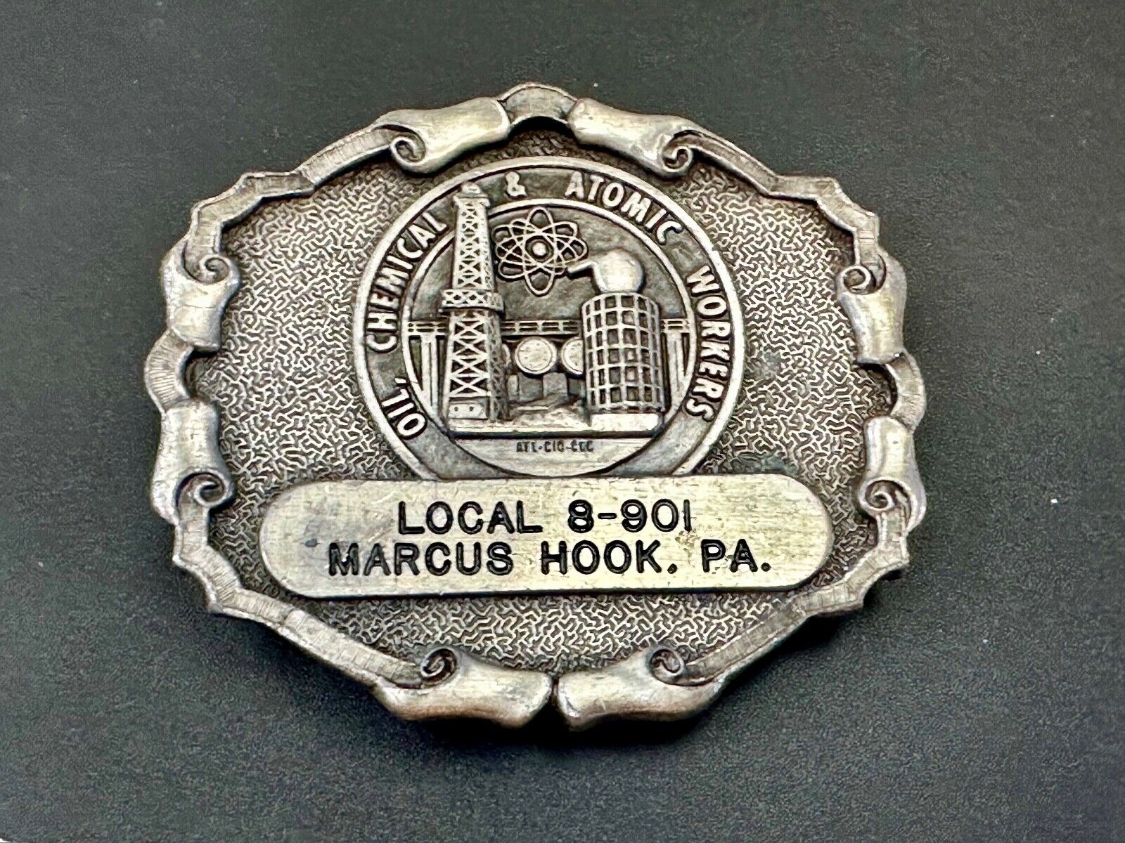 Union Oil Chemical Atomic Workers Local Marcus Hook PA  AFL-Cio belt buckle