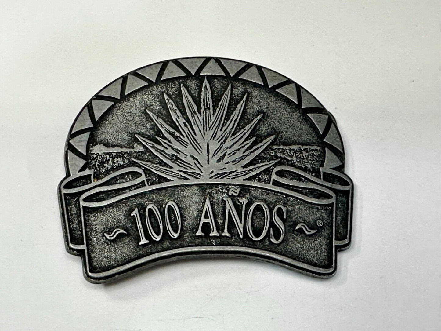 100 Anos (Years)  Tequila Belt Buckle Southwestern Design Advertising Promo